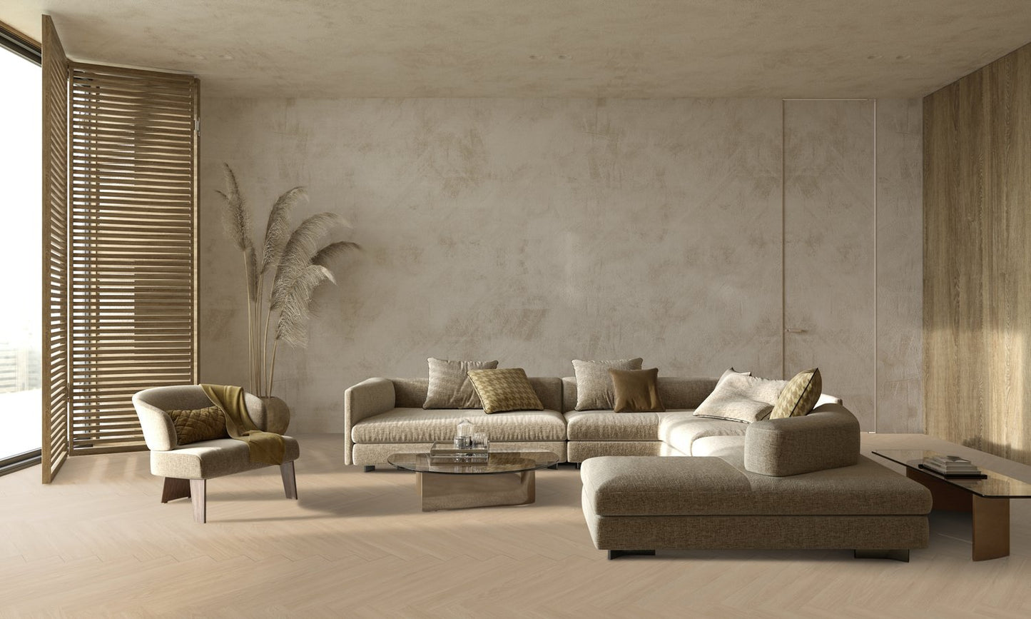 Klick-Vinyl Blomma Beige 6mm - Fischgrät