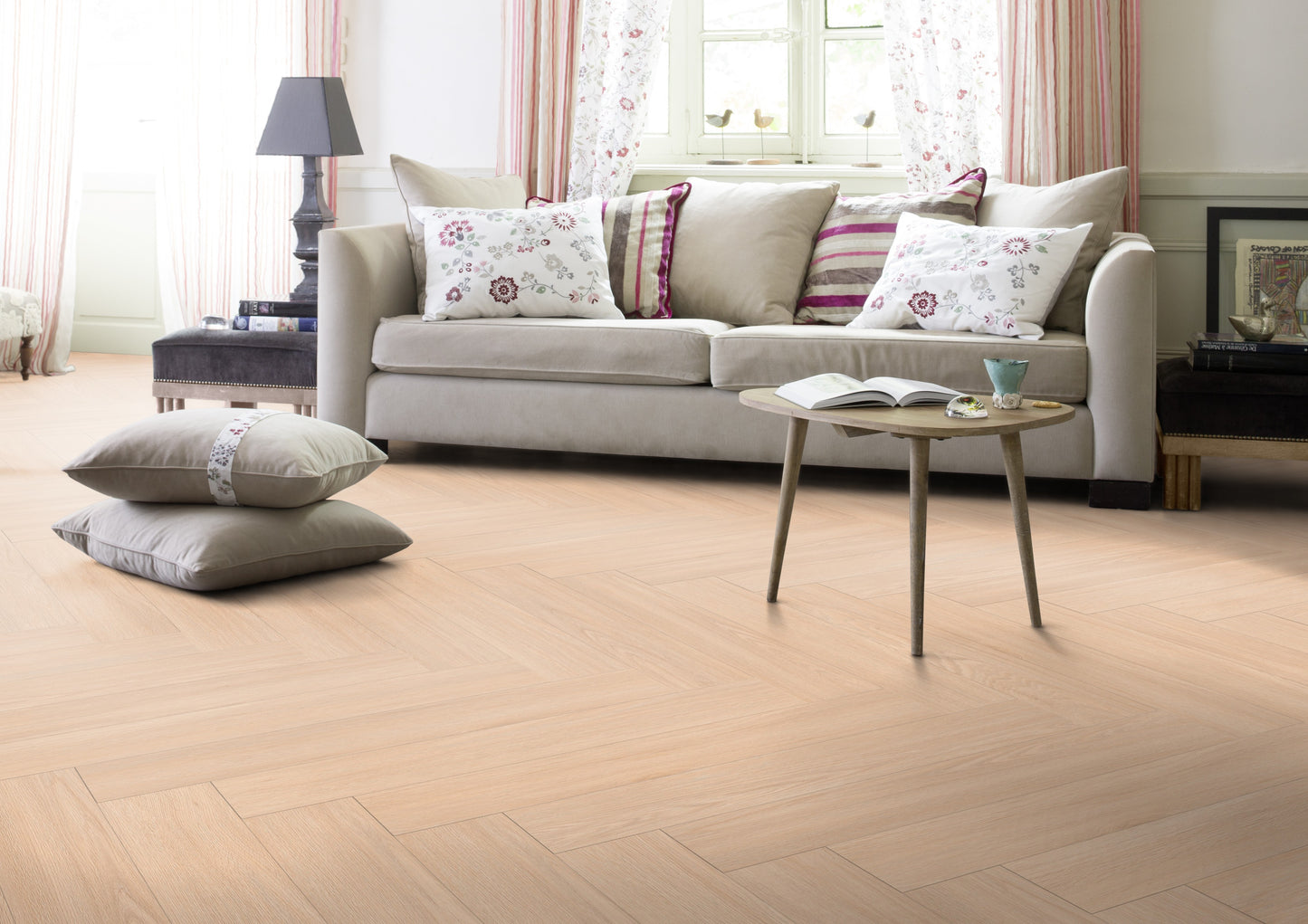 Klick-Vinyl Blomma Cream 6mm - Fischgrät