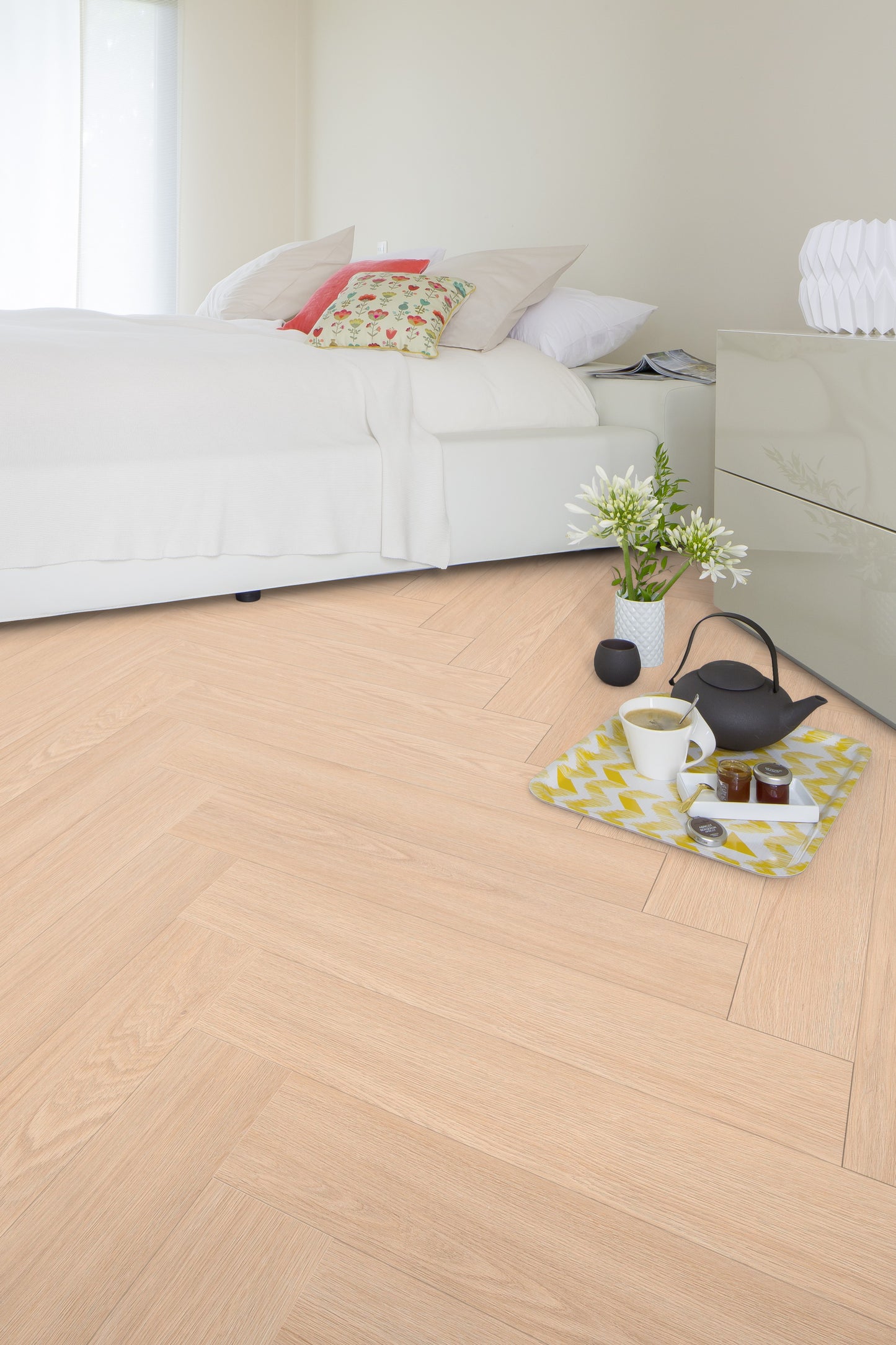 Klick-Vinyl Blomma Cream 6mm - Fischgrät