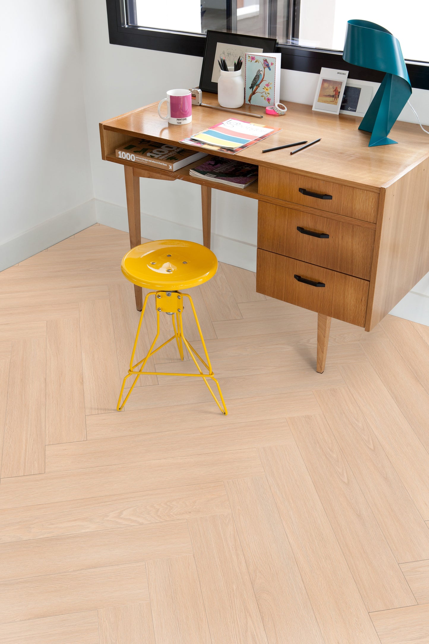 Klick-Vinyl Blomma Cream 6mm - Fischgrät