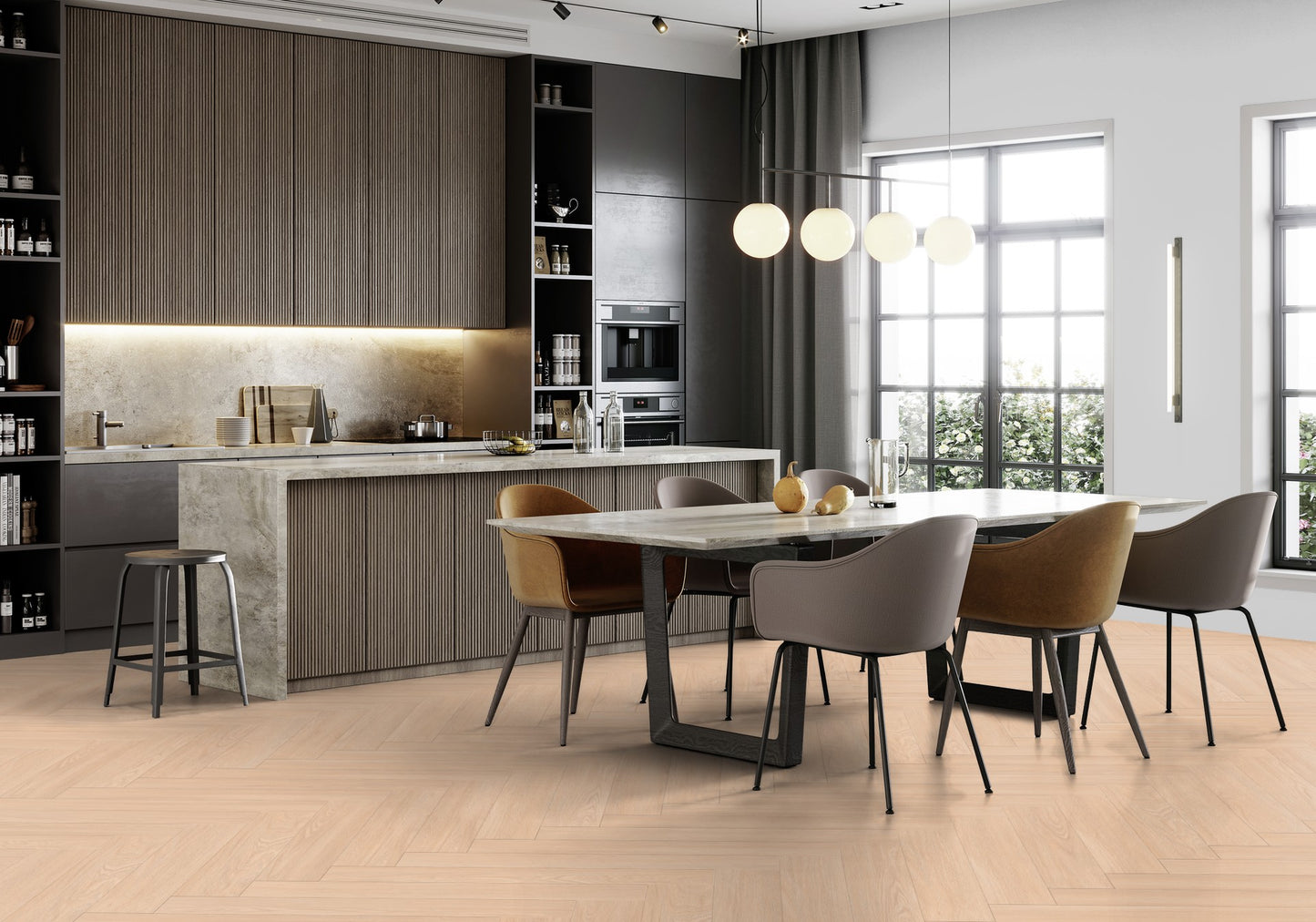 Klick-Vinyl Blomma Cream 6mm - Fischgrät