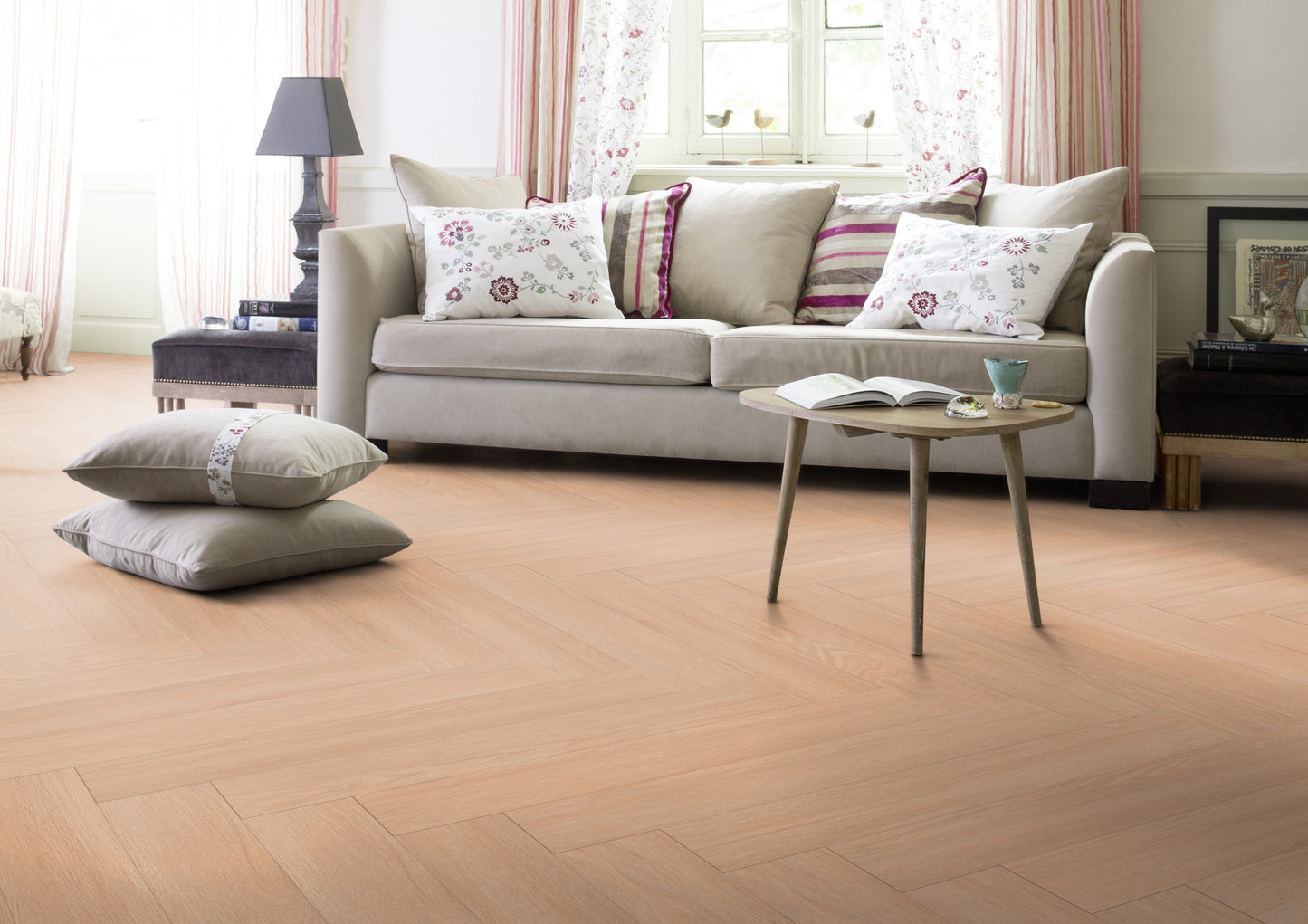 Klick-Vinyl Blomma Beige 6mm - Fischgrät