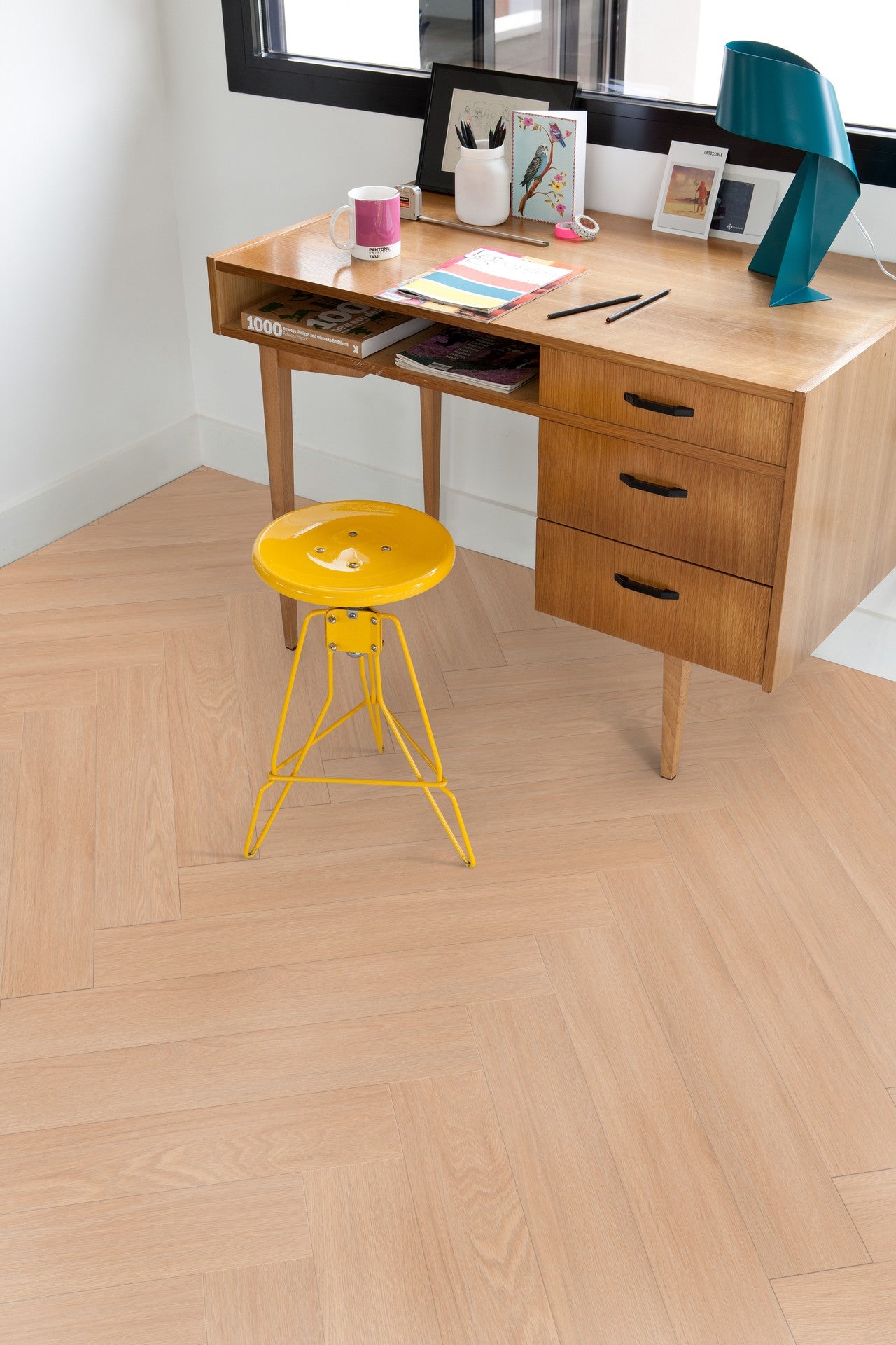 Klick-Vinyl Blomma Beige 6mm - Fischgrät