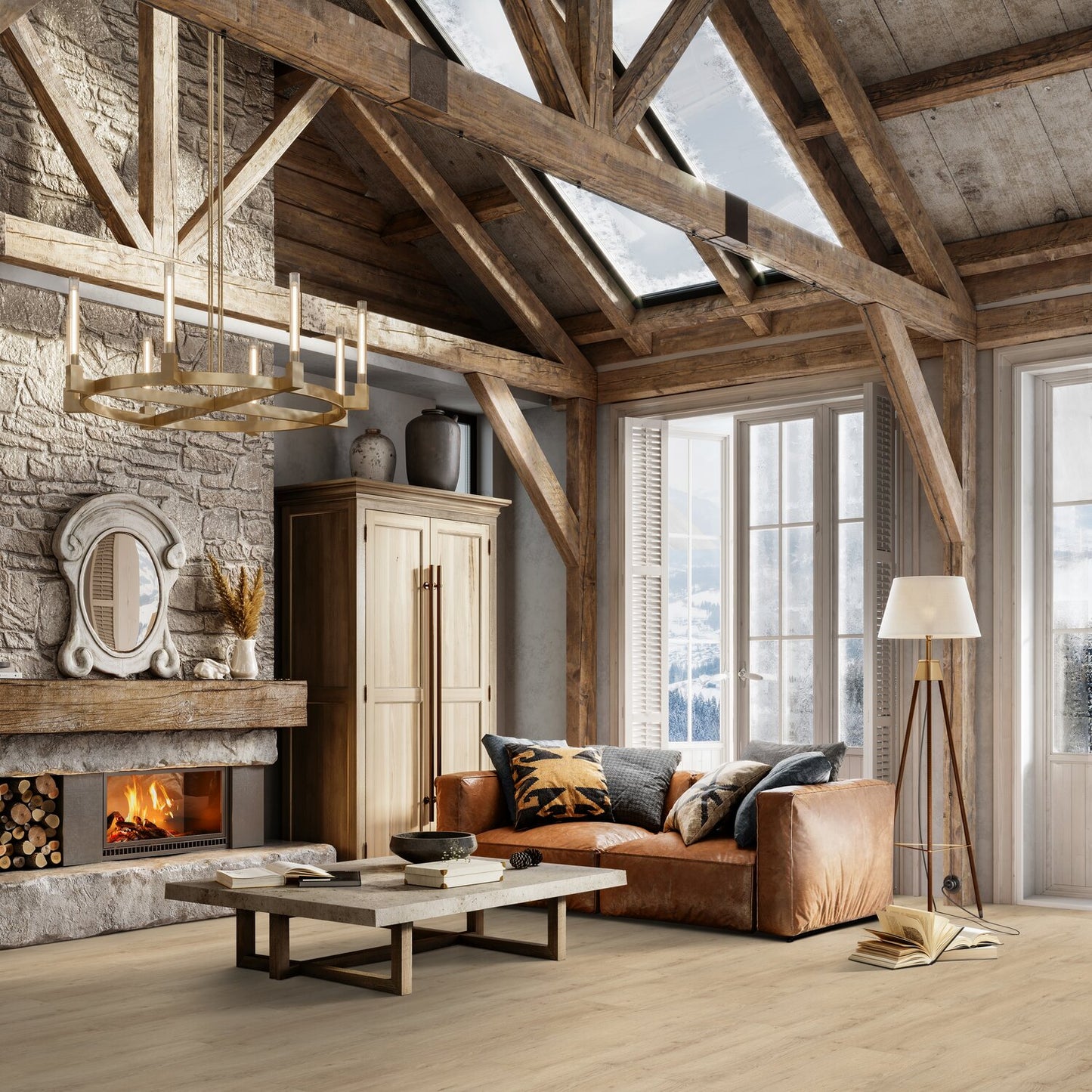 Selbstklebender Vinylboden in Holzoptik "Sunny Light" 2mm