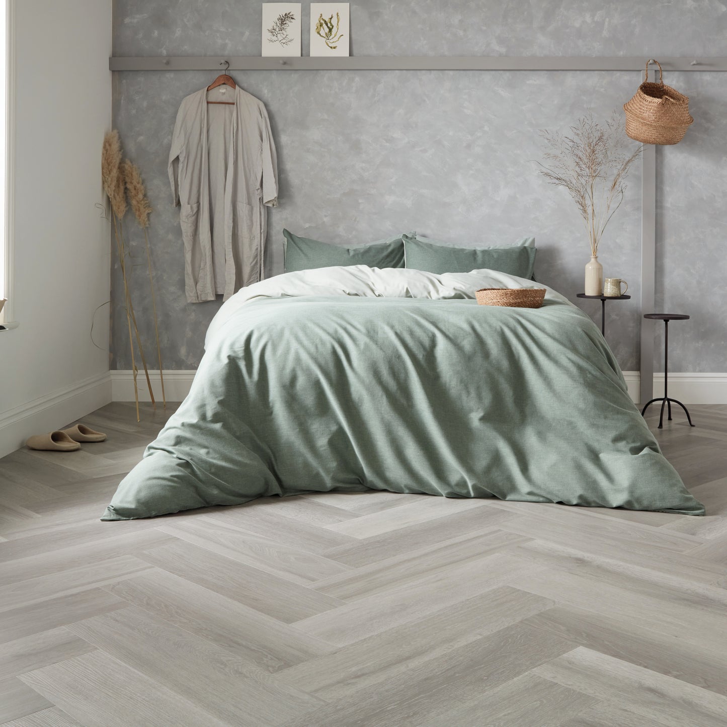 Rigid Core Klick-Vinyl Texas Grey Ash 6,5mm - Fischgrät