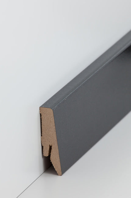 Fußleiste "Hochglanz Anthrazit" MDF-Kern & foliert - 2500 x 40 x 15 mm