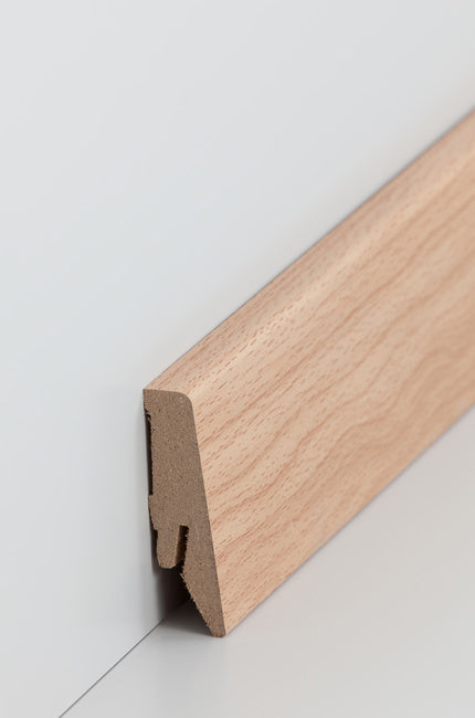 Fußleiste "Buche" MDF-Kern & foliert - 2500 x 58 x 18 mm