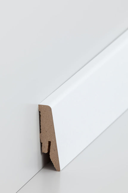 Fußleiste "Weiß" MDF-Kern & foliert - 2400 x 58 x 18 mm