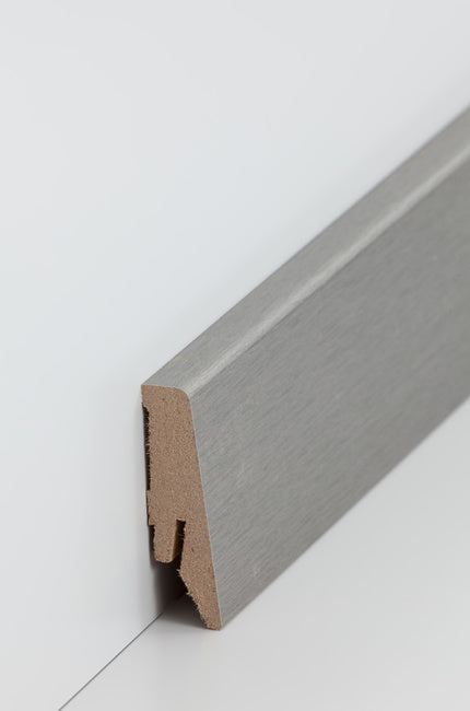 Fußleiste "Edelstahl" MDF-Kern & foliert - 2400 x 58 x 18 mm