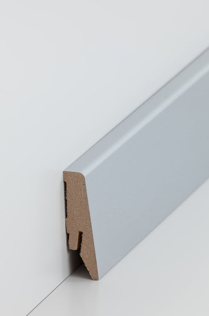 Fußleiste "Silbergrau" MDF-Kern & foliert - 2400 x 58 x 18 mm