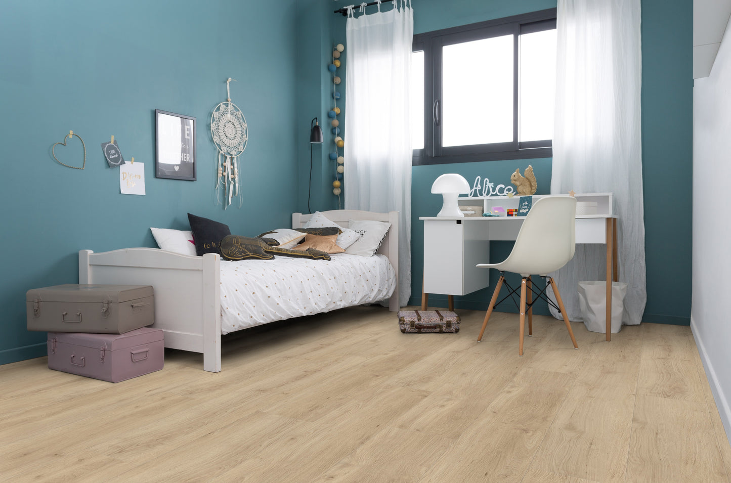 Selbstklebender Vinylboden in Holzoptik "Sunny Light" 2mm