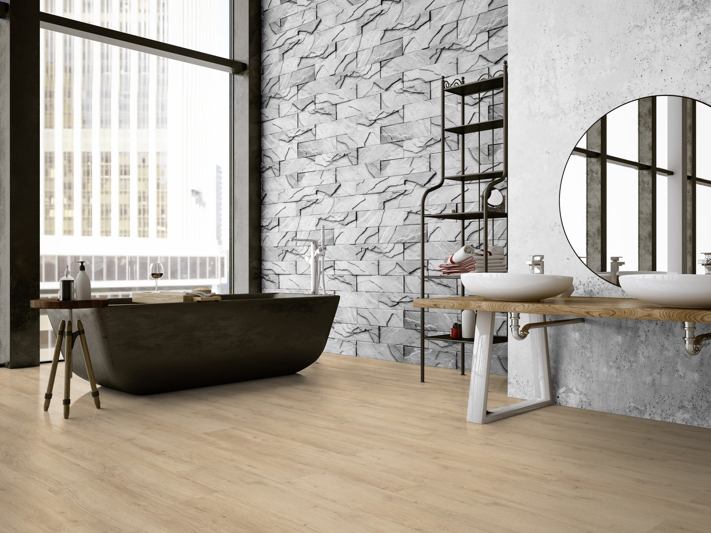 Selbstklebender Vinylboden in Holzoptik "Sunny Light" 2mm