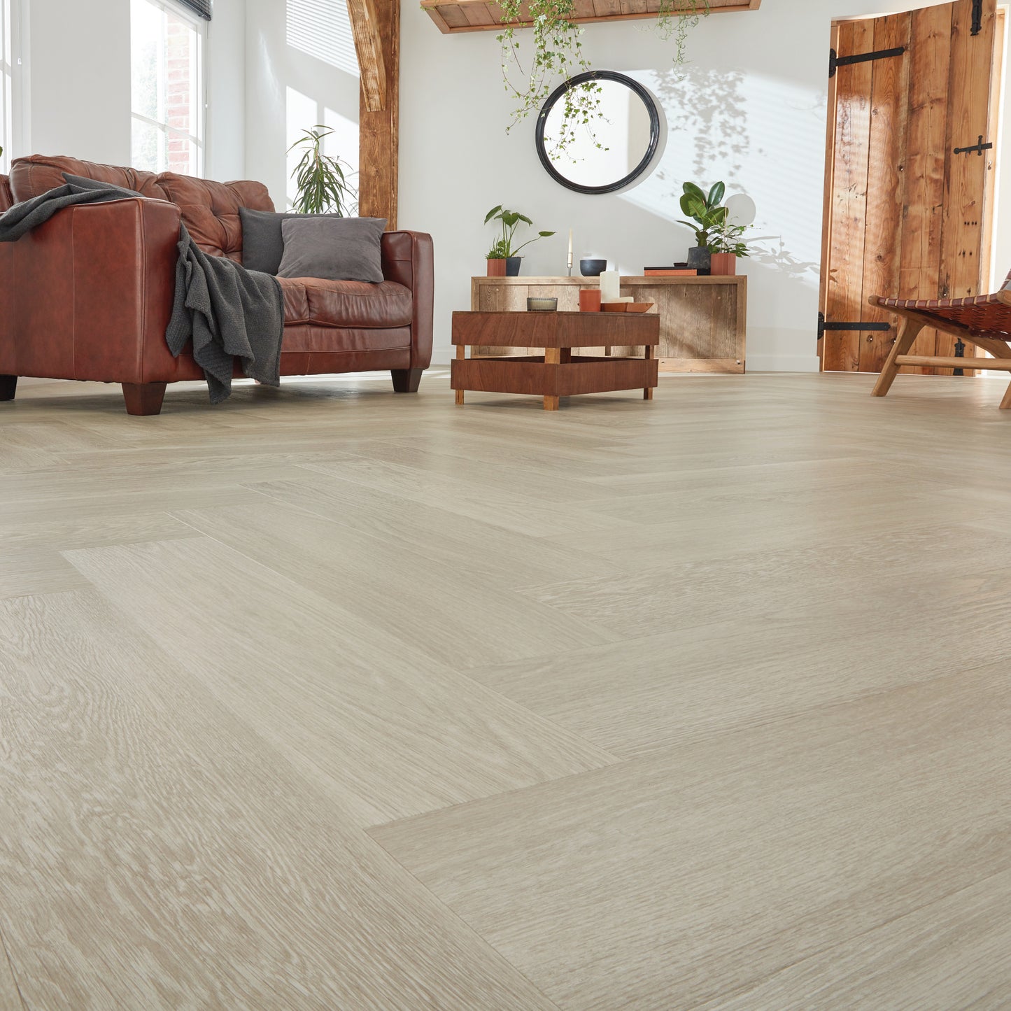 Rigid Core Klick-Vinyl Grey Brushed Oak 6,5mm - Fischgrät